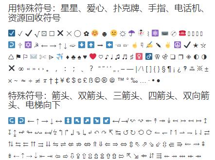 常用特殊符号大全